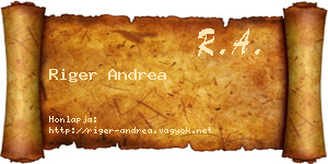 Riger Andrea névjegykártya