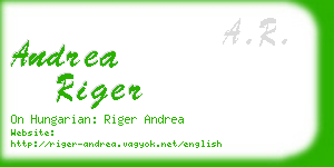 andrea riger business card